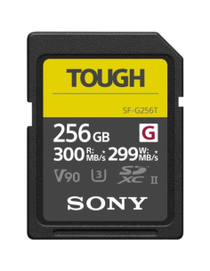 Sony 256GB SDXC TOUGH SF‑G UHS‑II V90 – Velocidade máxima e durabilidade profissional
